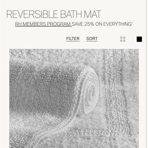 BNWT Restoration Hardware Reversible Bath Mat White